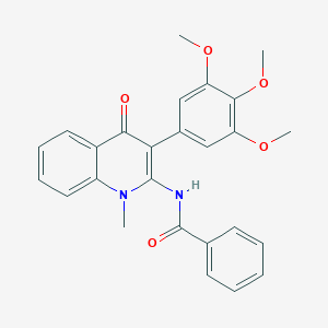 molecular formula C26H24N2O5 B360318 N-[1-methyl-4-oxo-3-(3,4,5-trimethoxyphenyl)quinolin-2-yl]benzamide CAS No. 900262-91-1