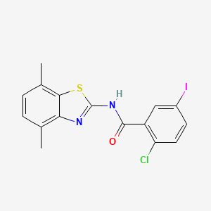 molecular formula C16H12ClIN2OS B3603199 2-chloro-N-(4,7-dimethyl-1,3-benzothiazol-2-yl)-5-iodobenzamide 