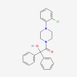 molecular formula C24H23ClN2O2 B3603212 2-[4-(2-chlorophenyl)-1-piperazinyl]-2-oxo-1,1-diphenylethanol 