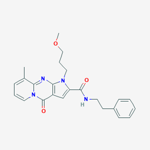 molecular formula C24H26N4O3 B360322 1-(3-methoxypropyl)-9-methyl-4-oxo-N-(2-phenylethyl)-1,4-dihydropyrido[1,2-a]pyrrolo[2,3-d]pyrimidine-2-carboxamide CAS No. 900870-38-4