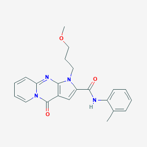 molecular formula C22H22N4O3 B360324 1-(3-methoxypropyl)-4-oxo-N-(o-tolyl)-1,4-dihydropyrido[1,2-a]pyrrolo[2,3-d]pyrimidine-2-carboxamide CAS No. 900890-98-4