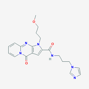 molecular formula C21H24N6O3 B360325 N-[3-(1H-imidazol-1-yl)propyl]-1-(3-methoxypropyl)-4-oxo-1,4-dihydropyrido[1,2-a]pyrrolo[2,3-d]pyrimidine-2-carboxamide CAS No. 900901-54-4