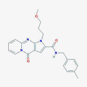 molecular formula C23H24N4O3 B360326 1-(3-methoxypropyl)-N-(4-methylbenzyl)-4-oxo-1,4-dihydropyrido[1,2-a]pyrrolo[2,3-d]pyrimidine-2-carboxamide CAS No. 900896-60-8