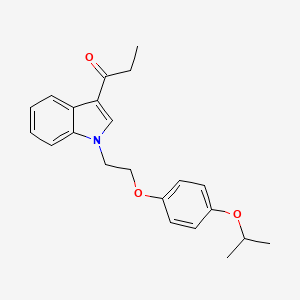 molecular formula C22H25NO3 B3603278 1-{1-[2-(4-isopropoxyphenoxy)ethyl]-1H-indol-3-yl}-1-propanone 