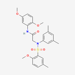 N-(2,5-dimethoxyphenyl)-2-(N-(2-methoxy-5-methylphenyl)sulfonyl-3,5-dimethylanilino)acetamide