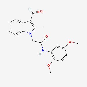 N-(2,5-dimethoxyphenyl)-2-(3-formyl-2-methyl-1H-indol-1-yl)acetamide