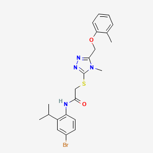 N-[4-bromo-2-(propan-2-yl)phenyl]-2-({4-methyl-5-[(2-methylphenoxy)methyl]-4H-1,2,4-triazol-3-yl}sulfanyl)acetamide