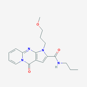 molecular formula C18H22N4O3 B360334 1-(3-methoxypropyl)-4-oxo-N-propyl-1,4-dihydropyrido[1,2-a]pyrrolo[2,3-d]pyrimidine-2-carboxamide CAS No. 900883-14-9