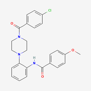 molecular formula C25H24ClN3O3 B3603358 N-{2-[4-(4-chlorobenzoyl)-1-piperazinyl]phenyl}-4-methoxybenzamide 