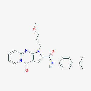 6-(3-methoxypropyl)-2-oxo-N-[4-(propan-2-yl)phenyl]-1,6,8-triazatricyclo[7.4.0.0^{3,7}]trideca-3(7),4,8,10,12-pentaene-5-carboxamide