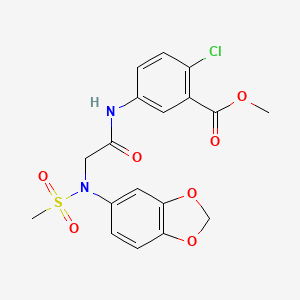 molecular formula C18H17ClN2O7S B3603378 methyl 5-{[N-1,3-benzodioxol-5-yl-N-(methylsulfonyl)glycyl]amino}-2-chlorobenzoate 