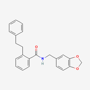 molecular formula C23H21NO3 B3603383 N-[(2H-13-BENZODIOXOL-5-YL)METHYL]-2-(2-PHENYLETHYL)BENZAMIDE 