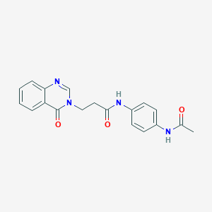 molecular formula C19H18N4O3 B360339 N-[4-(acetylamino)phenyl]-3-(4-oxoquinazolin-3(4H)-yl)propanamide CAS No. 900894-32-8