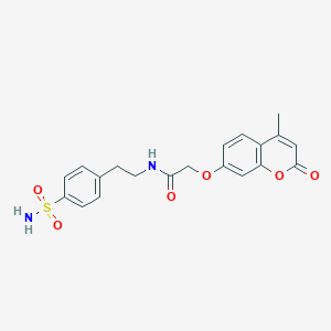 2-(4-methyl-2-oxochromen-7-yl)oxy-N-[2-(4-sulfamoylphenyl)ethyl]acetamide