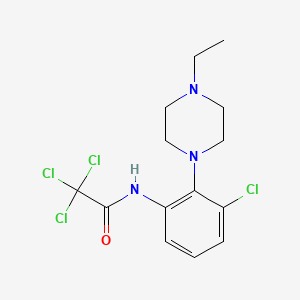 molecular formula C14H17Cl4N3O B3603408 2,2,2-trichloro-N-[3-chloro-2-(4-ethylpiperazin-1-yl)phenyl]acetamide 