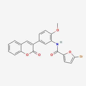 molecular formula C21H14BrNO5 B3603417 5-bromo-N-[2-methoxy-5-(2-oxo-2H-chromen-3-yl)phenyl]-2-furamide 