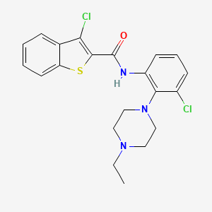 molecular formula C21H21Cl2N3OS B3603430 3-chloro-N-[3-chloro-2-(4-ethylpiperazin-1-yl)phenyl]-1-benzothiophene-2-carboxamide 