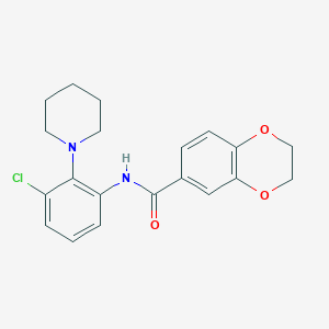 molecular formula C20H21ClN2O3 B3603448 N-[3-chloro-2-(1-piperidinyl)phenyl]-2,3-dihydro-1,4-benzodioxine-6-carboxamide 