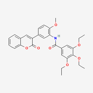 molecular formula C29H29NO7 B3603495 3,4,5-triethoxy-N-[2-methoxy-5-(2-oxo-2H-chromen-3-yl)phenyl]benzamide 