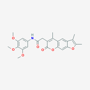 N-(3,4,5-trimethoxyphenyl)-2-(2,3,5-trimethyl-7-oxo-7H-furo[3,2-g]chromen-6-yl)acetamide