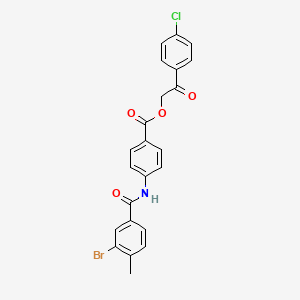 2-(4-CHLOROPHENYL)-2-OXOETHYL 4-(3-BROMO-4-METHYLBENZAMIDO)BENZOATE