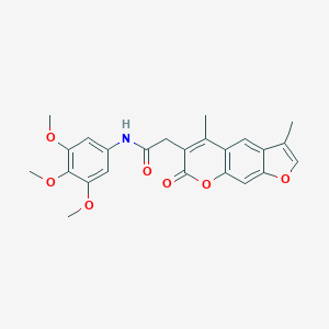 molecular formula C24H23NO7 B360351 2-(3,5-dimethyl-7-oxo-7H-furo[3,2-g]chromen-6-yl)-N-(3,4,5-trimethoxyphenyl)acetamide CAS No. 919734-66-0