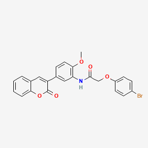 molecular formula C24H18BrNO5 B3603529 2-(4-bromophenoxy)-N-[2-methoxy-5-(2-oxo-2H-chromen-3-yl)phenyl]acetamide 