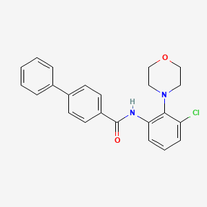 molecular formula C23H21ClN2O2 B3603539 N-[3-chloro-2-(4-morpholinyl)phenyl]-4-biphenylcarboxamide 