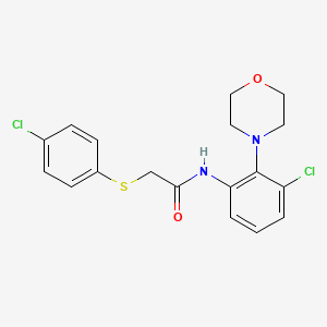 molecular formula C18H18Cl2N2O2S B3603542 N-(3-chloro-2-morpholin-4-ylphenyl)-2-(4-chlorophenyl)sulfanylacetamide 