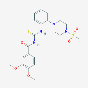 3,4-dimethoxy-N-[({2-[4-(methylsulfonyl)-1-piperazinyl]phenyl}amino)carbonothioyl]benzamide