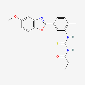 molecular formula C19H19N3O3S B3603565 N-[[5-(5-methoxy-1,3-benzoxazol-2-yl)-2-methylphenyl]carbamothioyl]propanamide 