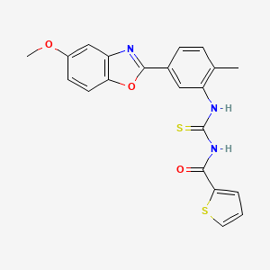 molecular formula C21H17N3O3S2 B3603599 N-({[5-(5-methoxy-1,3-benzoxazol-2-yl)-2-methylphenyl]amino}carbonothioyl)-2-thiophenecarboxamide 