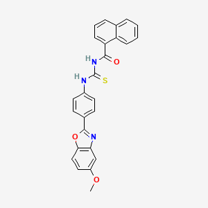 N-({[4-(5-methoxy-1,3-benzoxazol-2-yl)phenyl]amino}carbonothioyl)-1-naphthamide