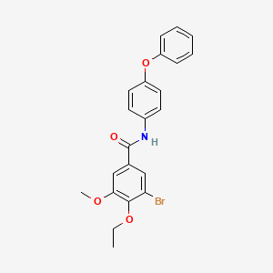 molecular formula C22H20BrNO4 B3603622 3-bromo-4-ethoxy-5-methoxy-N-(4-phenoxyphenyl)benzamide 