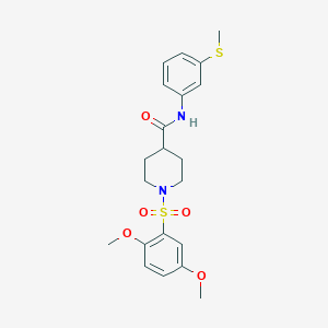 molecular formula C21H26N2O5S2 B3603648 1-(2,5-dimethoxyphenyl)sulfonyl-N-(3-methylsulfanylphenyl)piperidine-4-carboxamide 