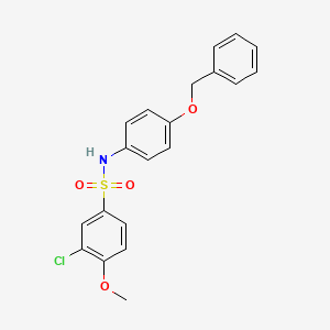 molecular formula C20H18ClNO4S B3603650 N-[4-(benzyloxy)phenyl]-3-chloro-4-methoxybenzenesulfonamide 