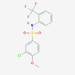 3-chloro-4-methoxy-N-[2-(trifluoromethyl)phenyl]benzenesulfonamide