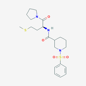 N-[3-(methylsulfanyl)-1-(1-pyrrolidinylcarbonyl)propyl]-1-(phenylsulfonyl)-3-piperidinecarboxamide