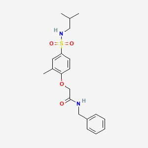 molecular formula C20H26N2O4S B3603670 N-benzyl-2-{4-[(isobutylamino)sulfonyl]-2-methylphenoxy}acetamide 