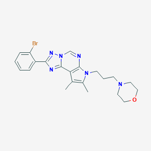 molecular formula C22H25BrN6O B360368 4-[3-[4-(2-Bromophenyl)-11,12-dimethyl-3,5,6,8,10-pentazatricyclo[7.3.0.02,6]dodeca-1(9),2,4,7,11-pentaen-10-yl]propyl]morpholine CAS No. 921134-97-6