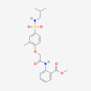 molecular formula C21H26N2O6S B3603682 Methyl 2-[[2-[2-methyl-4-(2-methylpropylsulfamoyl)phenoxy]acetyl]amino]benzoate 