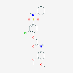 molecular formula C22H27ClN2O6S B3603687 2-[2-chloro-4-(cyclohexylsulfamoyl)phenoxy]-N-(3,4-dimethoxyphenyl)acetamide 