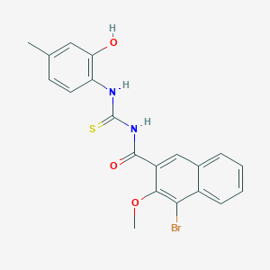 molecular formula C20H17BrN2O3S B3603725 4-bromo-N-{[(2-hydroxy-4-methylphenyl)amino]carbonothioyl}-3-methoxy-2-naphthamide 