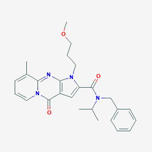 molecular formula C26H30N4O3 B360373 N-benzyl-N-isopropyl-1-(3-methoxypropyl)-9-methyl-4-oxo-1,4-dihydropyrido[1,2-a]pyrrolo[2,3-d]pyrimidine-2-carboxamide CAS No. 900278-05-9