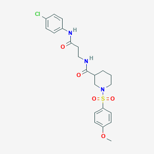 molecular formula C22H26ClN3O5S B360375 N-[3-(4-chloroanilino)-3-oxopropyl]-1-[(4-methoxyphenyl)sulfonyl]-3-piperidinecarboxamide CAS No. 920455-28-3