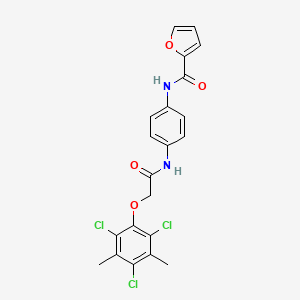 molecular formula C21H17Cl3N2O4 B3603761 N-(4-{[2-(2,4,6-trichloro-3,5-dimethylphenoxy)acetyl]amino}phenyl)-2-furamide 