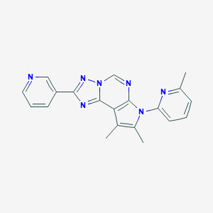 molecular formula C20H17N7 B360378 8,9-dimethyl-7-(6-methyl-2-pyridinyl)-2-(3-pyridinyl)-7H-pyrrolo[3,2-e][1,2,4]triazolo[1,5-c]pyrimidine CAS No. 921111-68-4