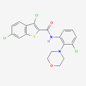 molecular formula C19H15Cl3N2O2S B3603791 3,6-dichloro-N-[3-chloro-2-(4-morpholinyl)phenyl]-1-benzothiophene-2-carboxamide 