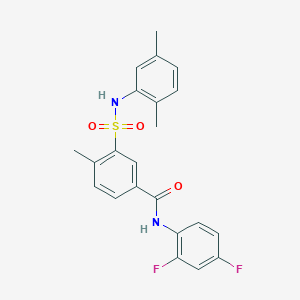 N-(2,4-difluorophenyl)-3-{[(2,5-dimethylphenyl)amino]sulfonyl}-4-methylbenzamide