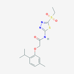 molecular formula C16H21N3O4S2 B360380 N-(5-(ethylsulfonyl)-1,3,4-thiadiazol-2-yl)-2-(2-isopropyl-5-methylphenoxy)acetamide CAS No. 905792-96-3